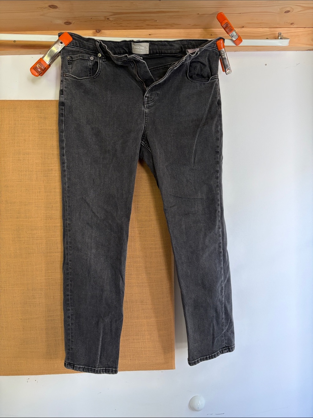 Everlane Straight Leg Jeans in Washed Black 36x30